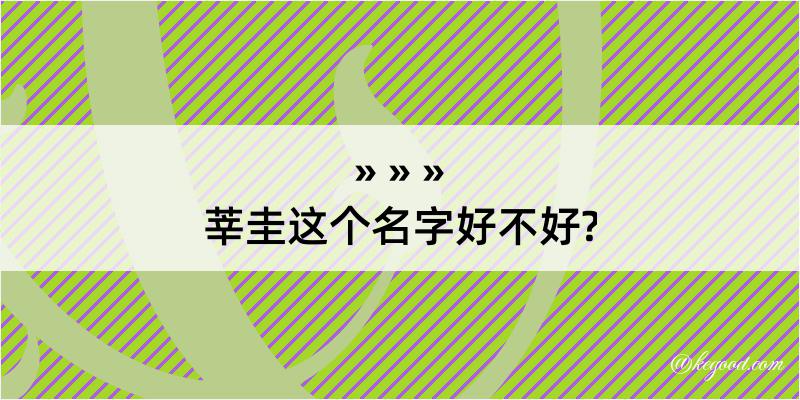 莘圭这个名字好不好?