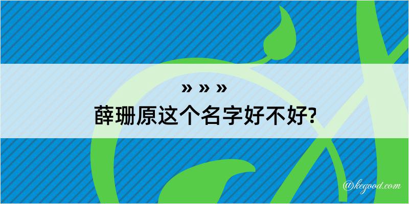 薛珊原这个名字好不好?