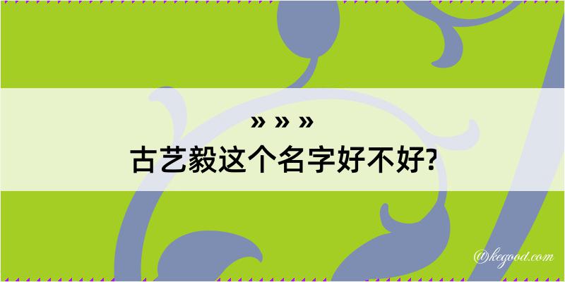 古艺毅这个名字好不好?