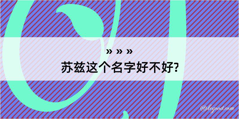 苏兹这个名字好不好?