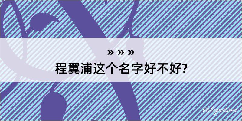 程翼浦这个名字好不好?