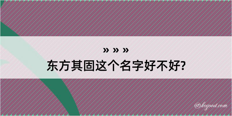 东方其固这个名字好不好?