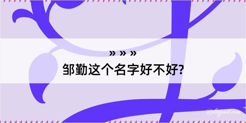 邹勤这个名字好不好?