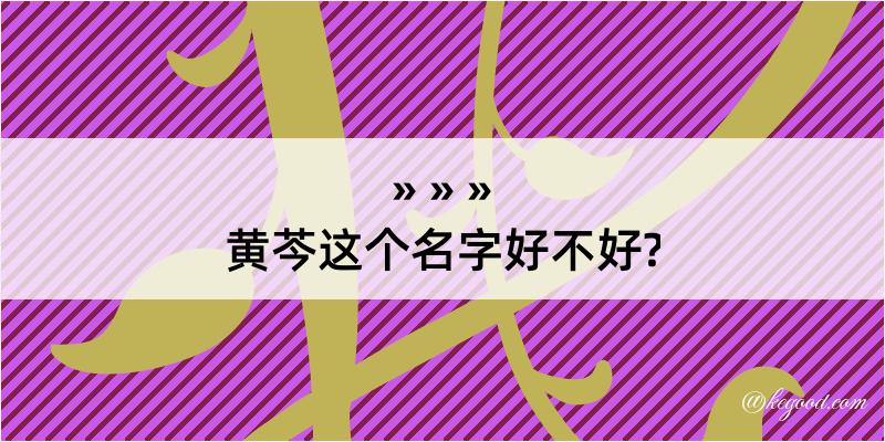 黄芩这个名字好不好?