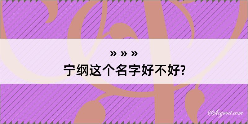 宁纲这个名字好不好?