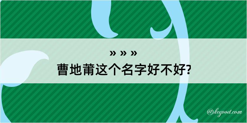 曹地莆这个名字好不好?