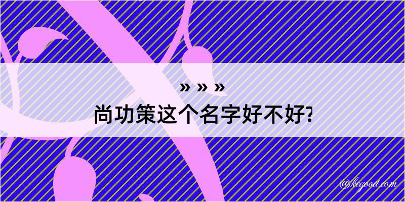 尚功策这个名字好不好?