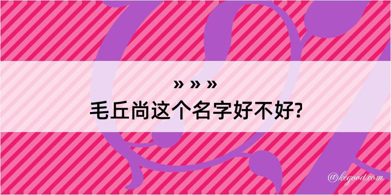 毛丘尚这个名字好不好?