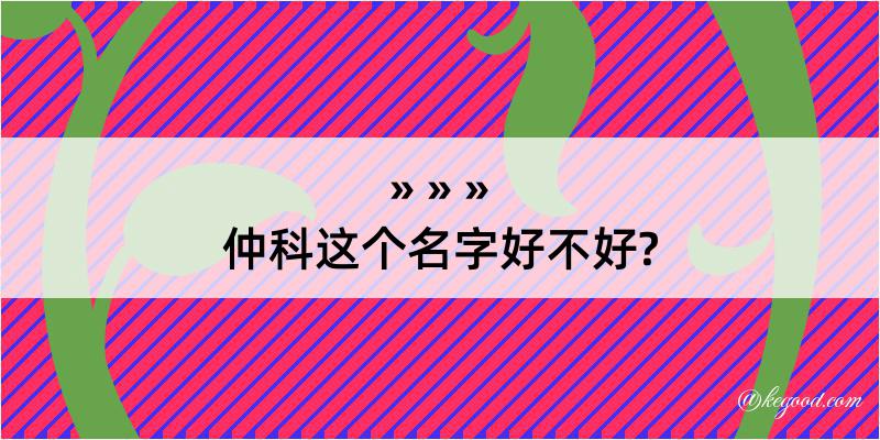 仲科这个名字好不好?