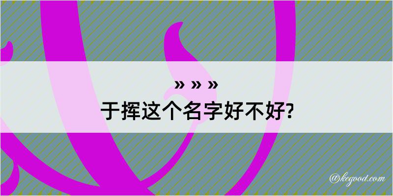 于挥这个名字好不好?