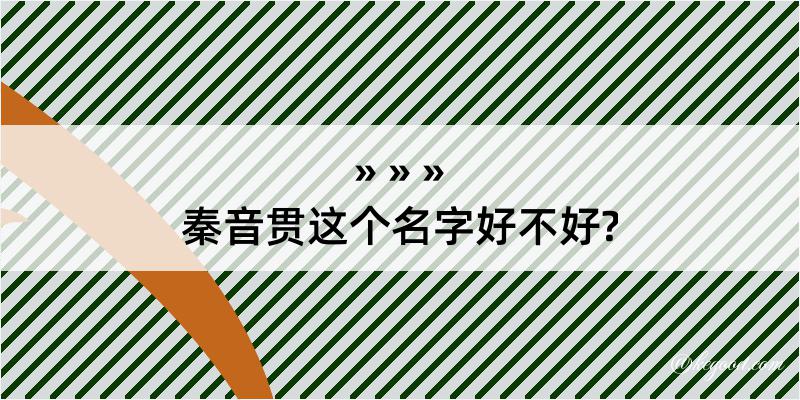 秦音贯这个名字好不好?