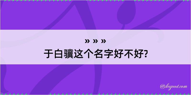 于白骥这个名字好不好?