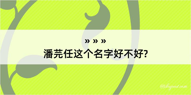 潘芫任这个名字好不好?