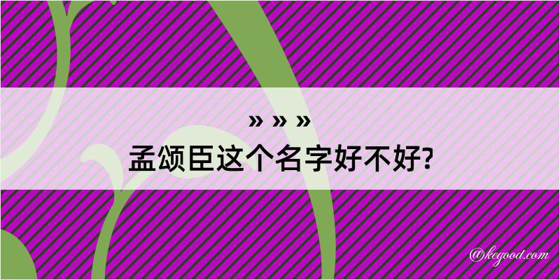 孟颂臣这个名字好不好?