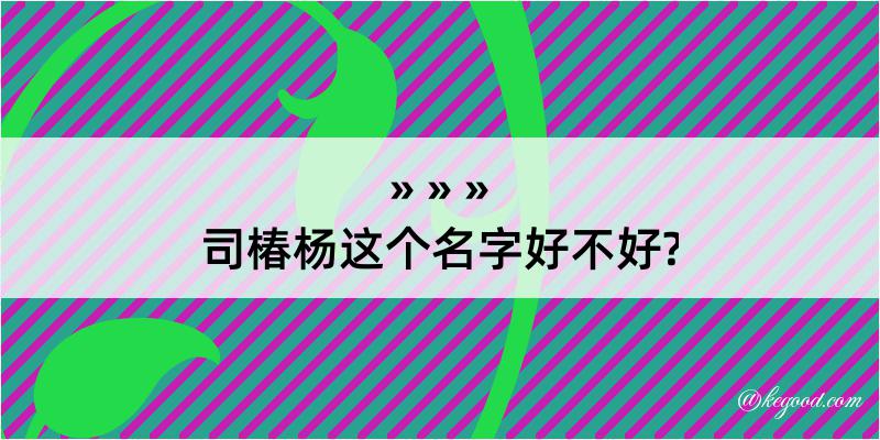 司椿杨这个名字好不好?