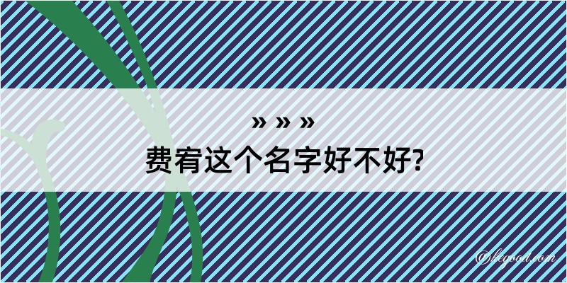 费宥这个名字好不好?