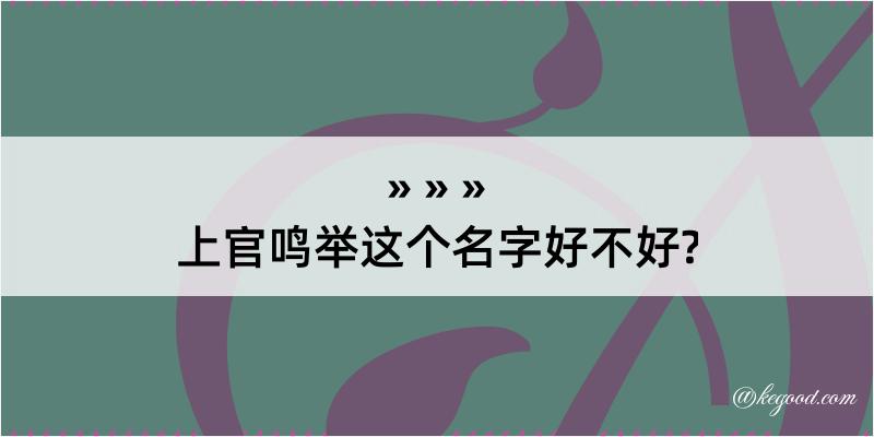 上官鸣举这个名字好不好?