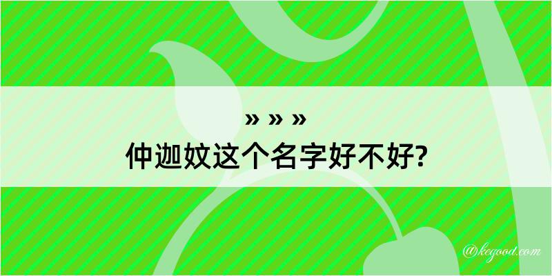 仲迦妏这个名字好不好?