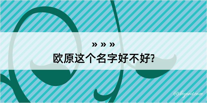 欧原这个名字好不好?