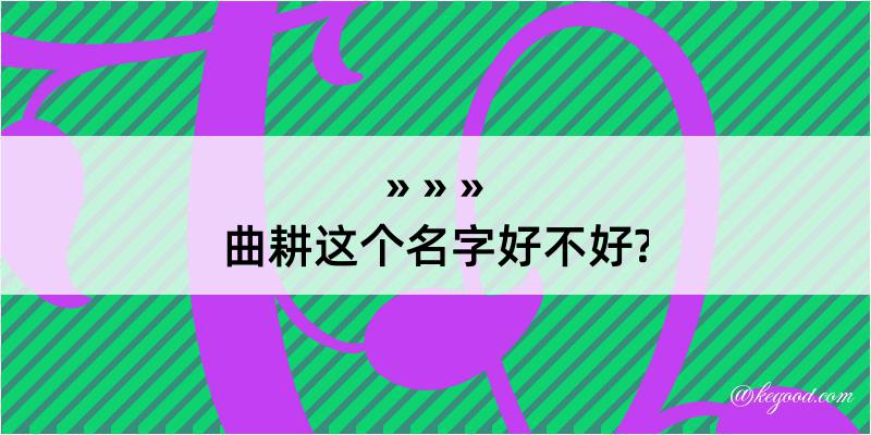 曲耕这个名字好不好?