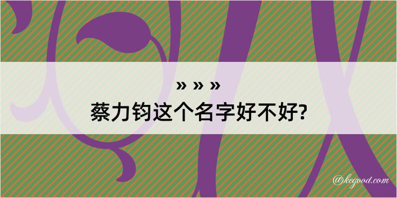 蔡力钧这个名字好不好?