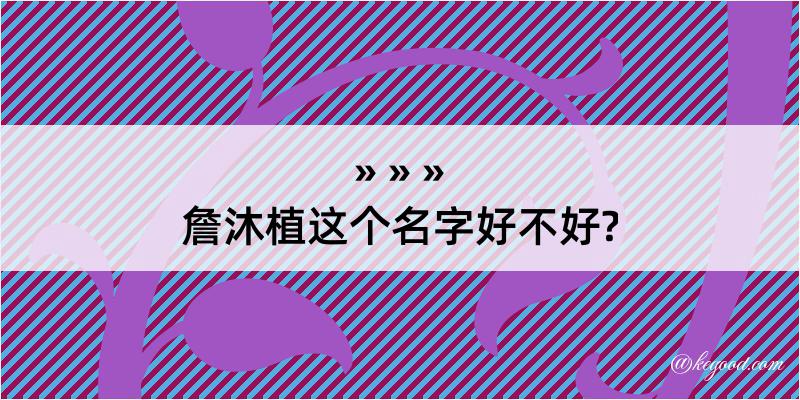 詹沐植这个名字好不好?