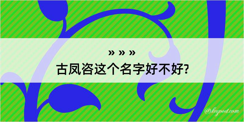 古凤咨这个名字好不好?