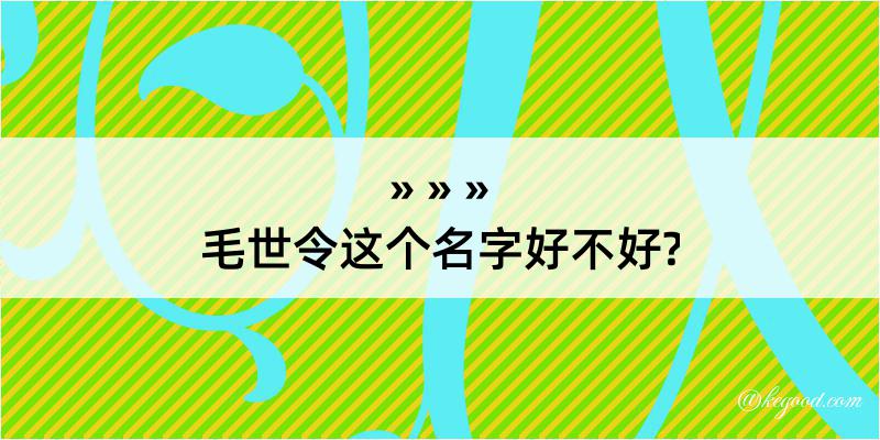 毛世令这个名字好不好?