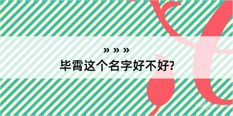 毕霄这个名字好不好?