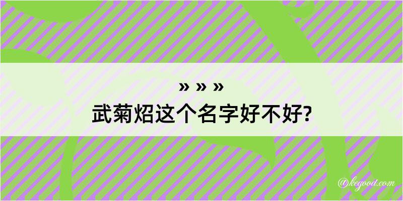 武菊炤这个名字好不好?