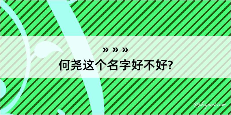 何尧这个名字好不好?