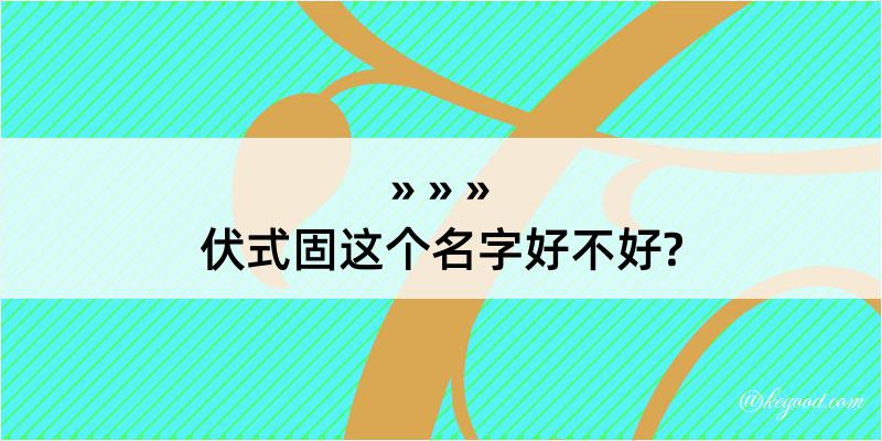 伏式固这个名字好不好?