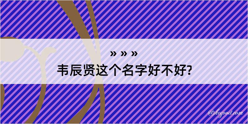 韦辰贤这个名字好不好?