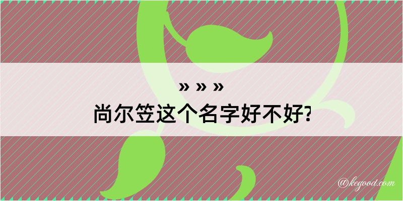 尚尔笠这个名字好不好?