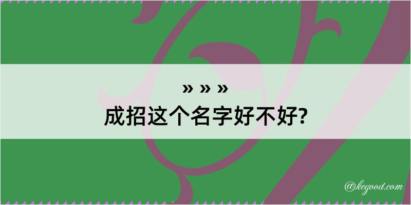 成招这个名字好不好?