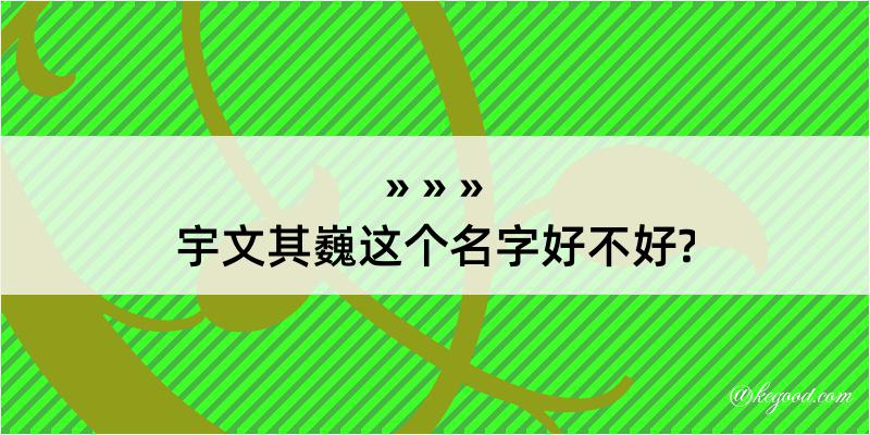 宇文其巍这个名字好不好?