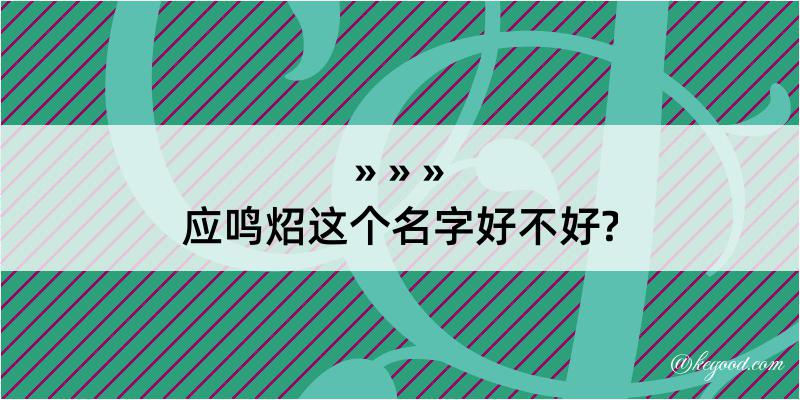 应鸣炤这个名字好不好?