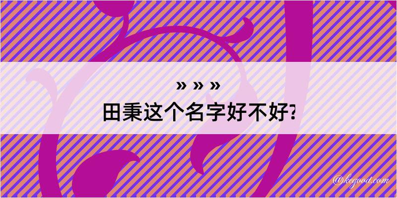 田秉这个名字好不好?