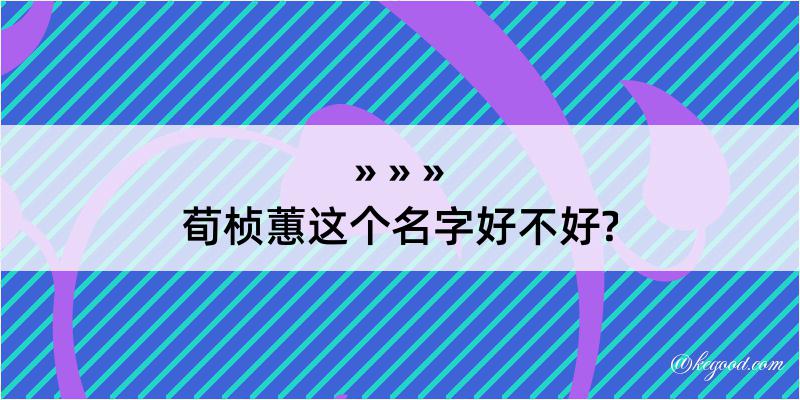 荀桢蕙这个名字好不好?