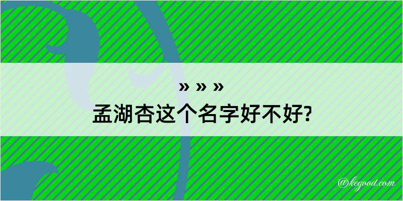 孟湖杏这个名字好不好?