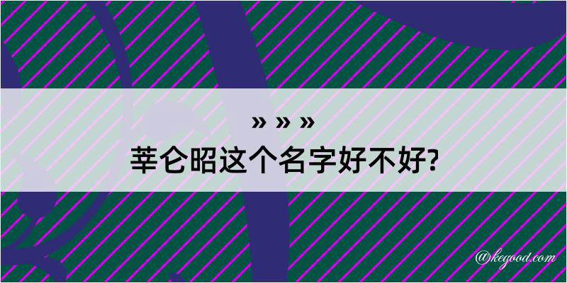 莘仑昭这个名字好不好?