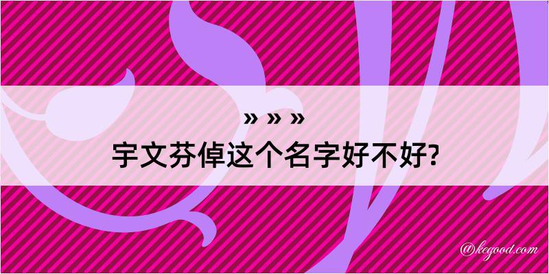 宇文芬倬这个名字好不好?