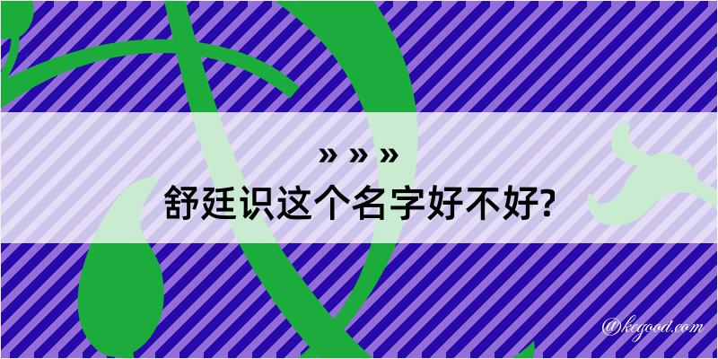 舒廷识这个名字好不好?