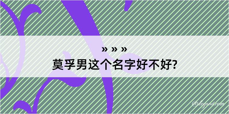 莫孚男这个名字好不好?