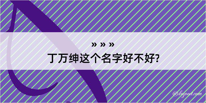 丁万绅这个名字好不好?