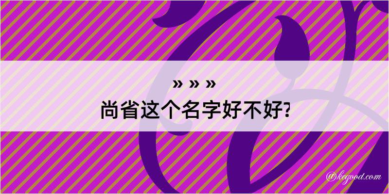 尚省这个名字好不好?