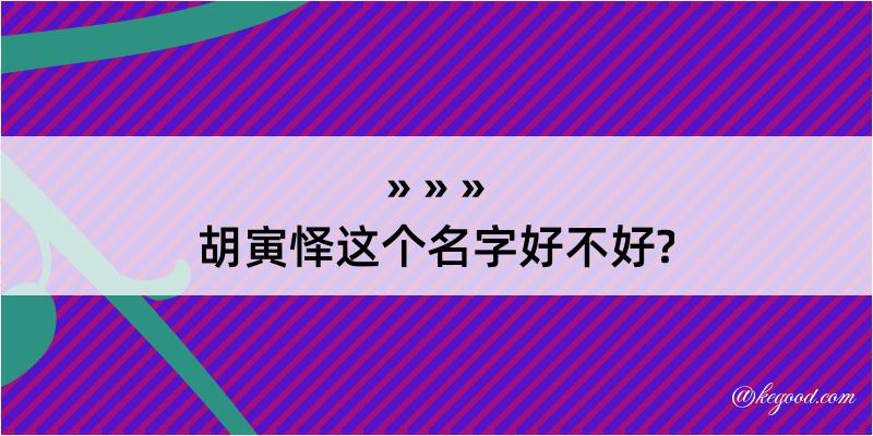 胡寅怿这个名字好不好?