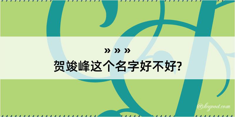 贺竣峰这个名字好不好?