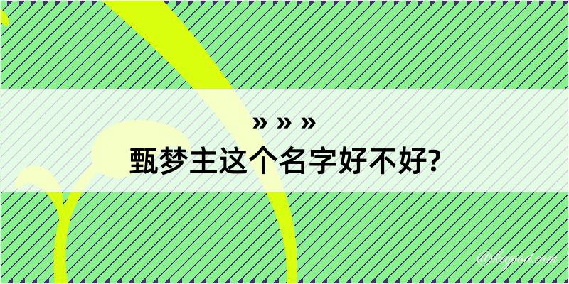 甄梦主这个名字好不好?