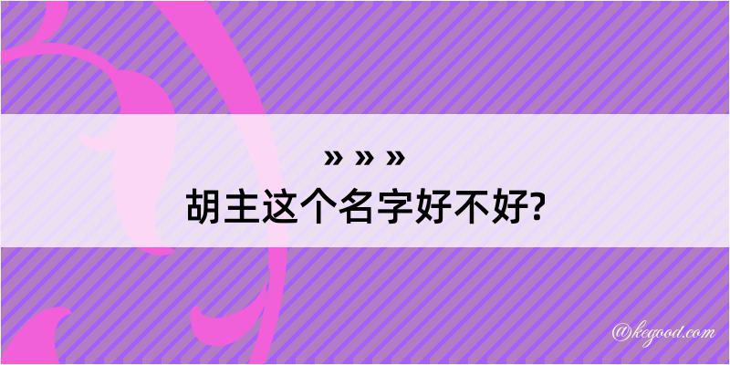 胡主这个名字好不好?